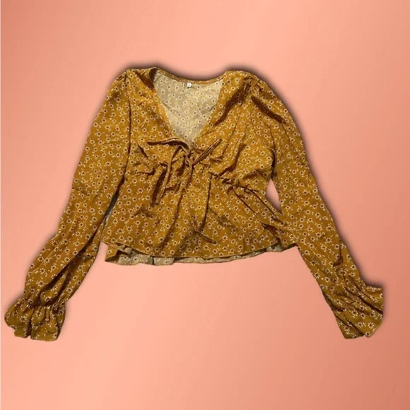 Yellow floral blouse - Picture 3 of 8